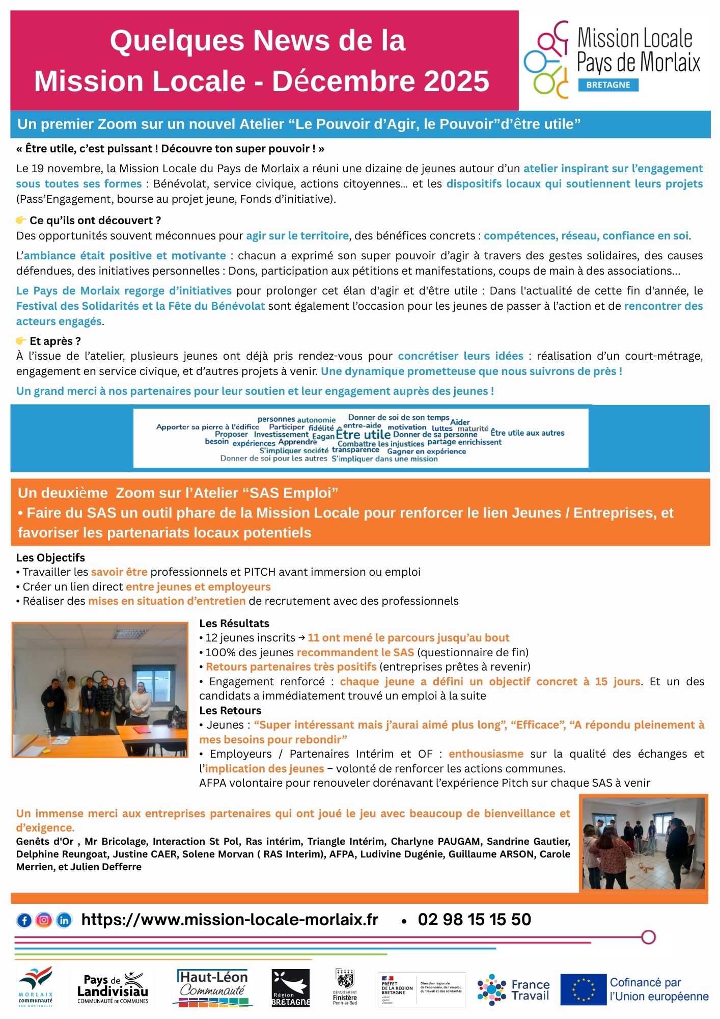 Quelques News de la Mission Locale