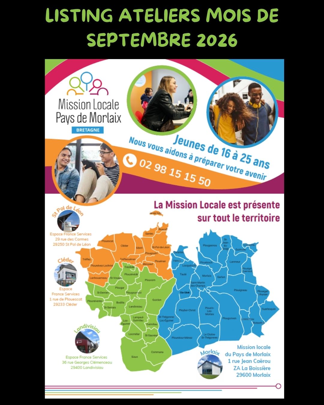 Listing Ateliers Mission Locale Septembre 2026